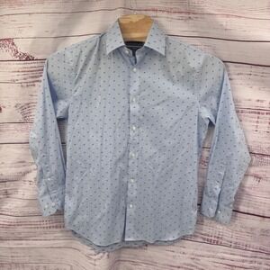 BONOBOS Shirt Mens Medium Stretch Button Down Standard Fit Blue 15‎ 1/2 34